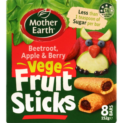 Mother Earth Beetroot Apple & Berry Vege Fruit Sticks 8 x 19g