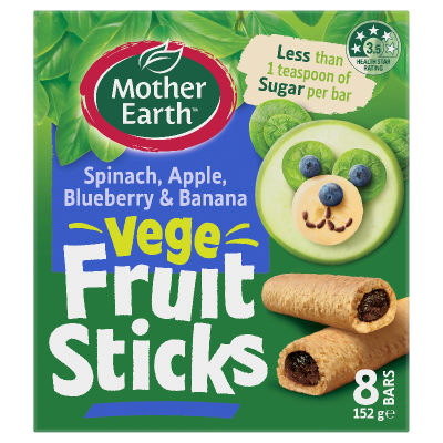 Mother Earth Spinach Apple Blueberry & Banana Vege Fruit Sticks 152g
