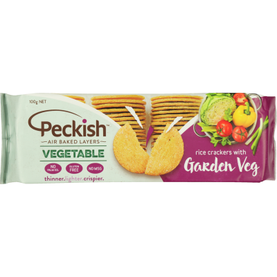 Peckish Garden Vegetable Rice Crackers 100g