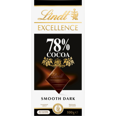 Lindt Excellence 78% Cocoa Smooth Dark Chocolate Block 100g