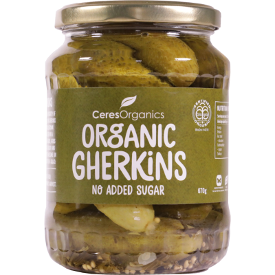 Ceres Organics Organic Gherkins No Sugar Added 670g