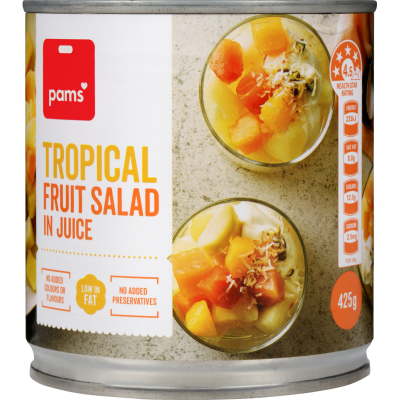 Pams Tropical Fruit Salad In Juice 425g