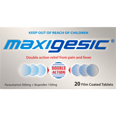 Maxigesic Double Action Film Coated Tablets 20pk