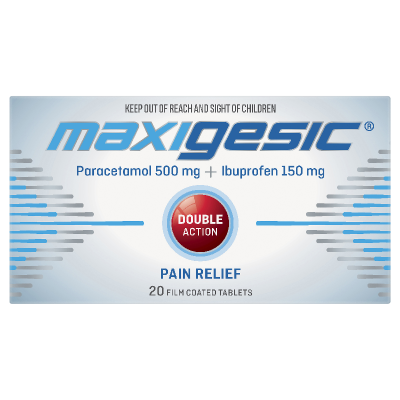 Maxigesic Double Action Pain Relief Film Coated Tablets 20pk