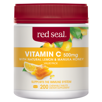 Red Seal Vitamin C 500mg with Natural Lemon & Manuka Honey Tablets 200pk