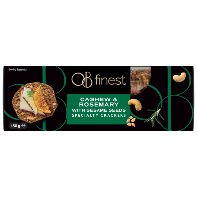 OB Finest Cashew & Rosemary With Sesame Seeds Specialty Crackers 150g