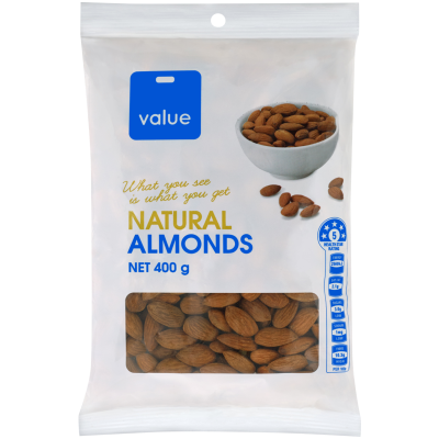 Value Natural Almonds 400g