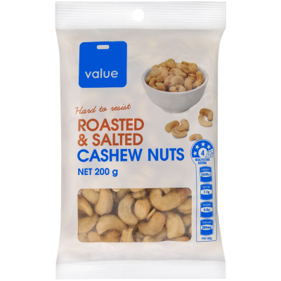 Value Roasted & Salted Cashew Nuts 200g