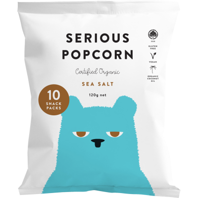Serious Popcorn Organic Sea Salt Popcorn 120g