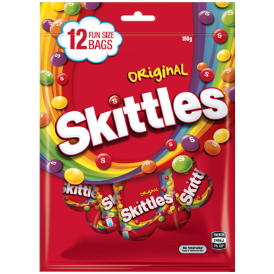 Skittles Fruits Chewy Lollies Funsize 12 Piece Share Bag 180g