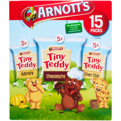 Arnott's Tiny Teddy Variety Biscuits 15pk