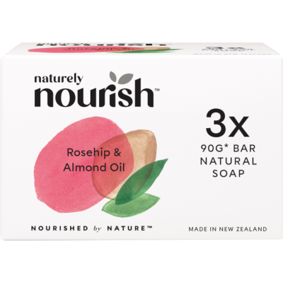 Nourish Rosehip and Almond Oil Soap 3 x 90g