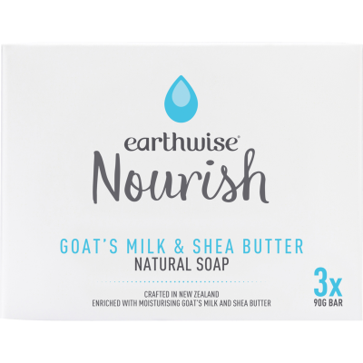 Earthwise Nourish Goat's Milk & Shea Butter Natural Soap 3 x 90g