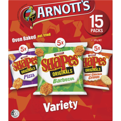 Arnott's Shapes Variety Multi Pack 375g