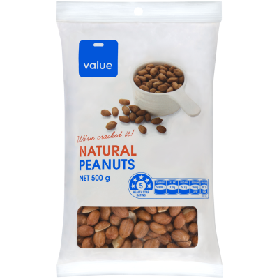 Value Natural Peanuts 500g