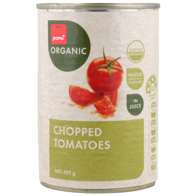 Pams Organic Chopped Tomatoes In Juice 400g