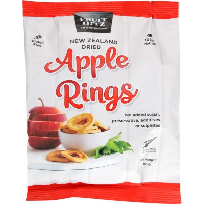 New Zealand Apple Products New Zealand Dried Apple Rings 100g