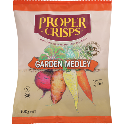 Proper Crisps Hand Cooked Garden Medley Crisps 100g