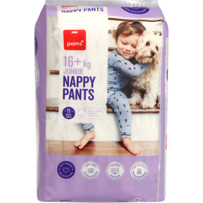 Pams Nappy Pants 16kg + Junior 11pk