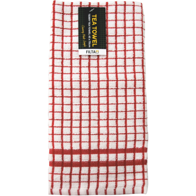 Filta Red Terry Tea Towel 1pk