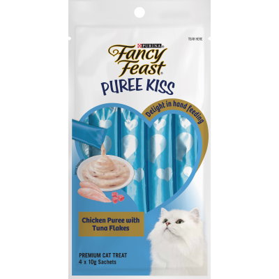 Purina Fancy Feast Chicken Puree with Tuna Flakes Premium Cat Treat 40g