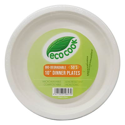 Eco Cook Bio-Degradable 10'' Dinner Plates 50pk
