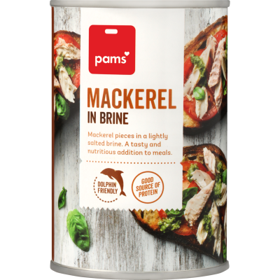 Pams Mackerel In Brine 425g