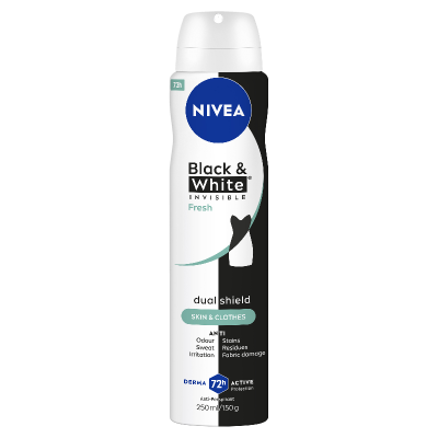 Nivea Black & White Invisible Fresh 72Hr Protection Anti-Perspirant Deodorant Aerosol 250ml