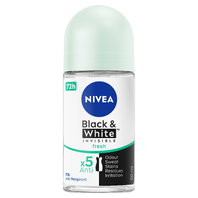 Nivea Black & White Invisible Fresh 72Hr Protection Anti-Perspirant  Deodorant Roll On 50ml