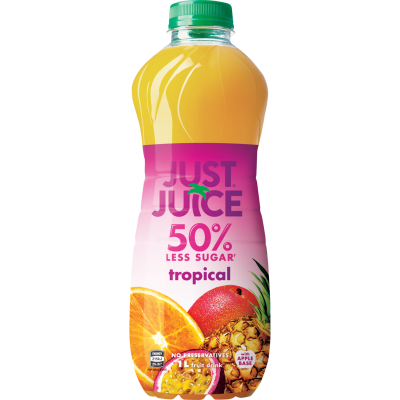 Just Juice Tropical 50% Less Sugar Fruit Drink 1l