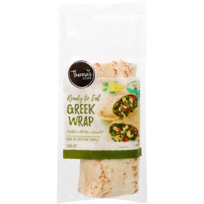 Theresa's Kitchen Ready To Eat Greek Wrap 220g