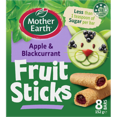 Mother Earth Apple & Blackcurrant Fruit Sticks 152g