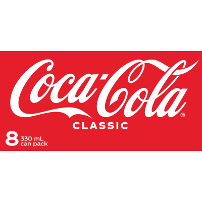 Coca-Cola Soft Drink Cans 8 x 330ml