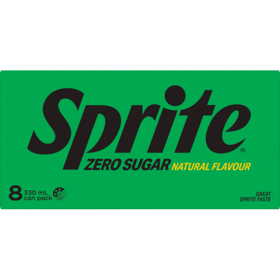 Sprite No Sugar Lemon-Lime Soft Drink Cans 8 x 330ml