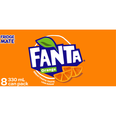 Fanta Orange Soft Drink Cans 8 x 330ml