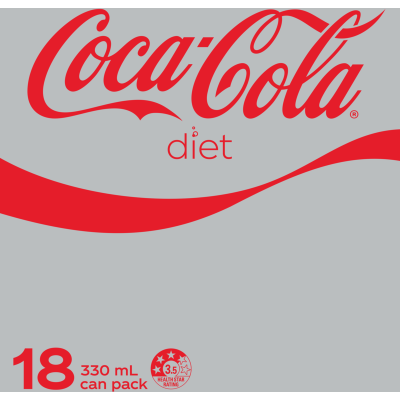 Diet Coca-Cola Soft Drink Cans 18 x 330ml