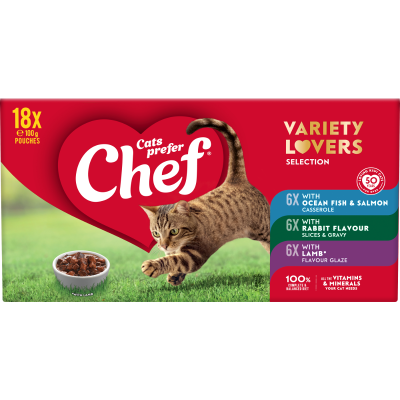 Chef Variety Lovers Selection Pouches Cat Food 18 x 100g