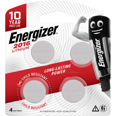 Energizer CR2016 Lithium Coin Battery 4pk