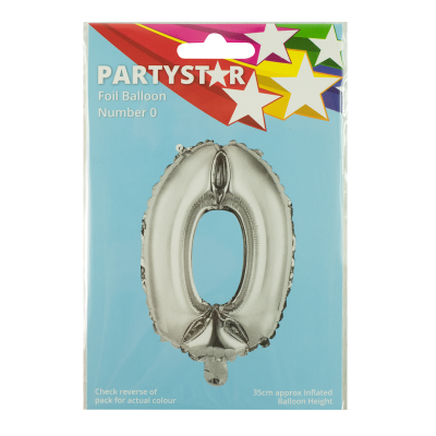 Korbond Party Foil Balloon Number 0 ea