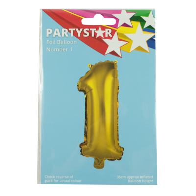 Korbond Party Foil Balloon Number 1 ea