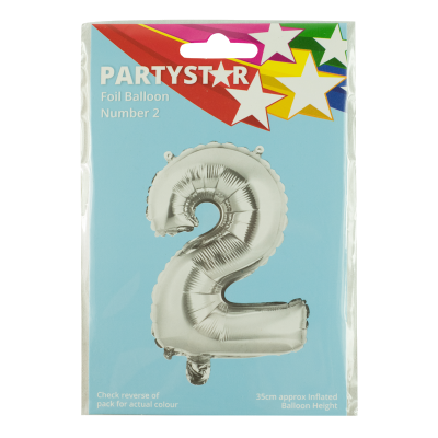 Korbond Party Foil Balloon Number 2 ea