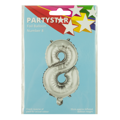 Korbond Party Foil Balloon Number 8 ea
