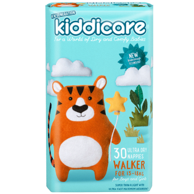 Kiddicare Ultra Dry Nappies Boys & Girls 13-18kg Walker 30pk