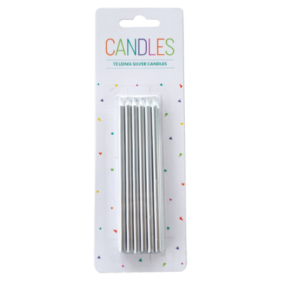 Hoorah Silver Candles 12pk