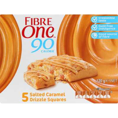 Fibre One Salted Caramel Squares 5 x 24g