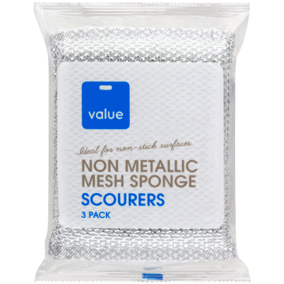 Value Mesh Sponge Scourer 3pk