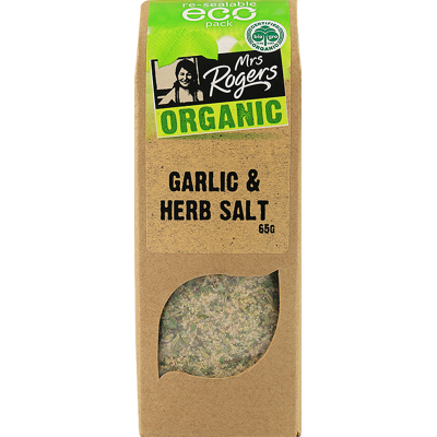 Mrs Rogers Eco Organic Garlic & Herb Salt 65g