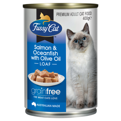 Fussy Cat Grainfree Salmon & Oceanfish With Olive Oil Loaf Premium Adult Cat Food 400g