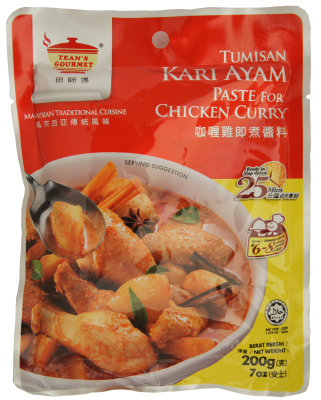 Tean's Gourmet Tumisan Kari Ayam Paste For Chicken Curry 200g