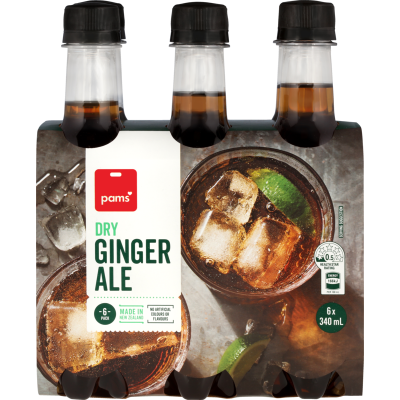 Pams Dry Ginger Ale 6 x 340ml